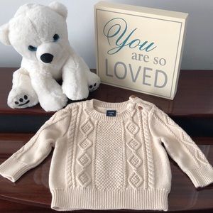 babyGap 6-12m Off White Cable-knit Sweater